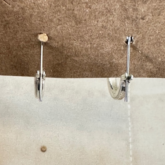 2/$15 Silver tone hinged hoop earrings Thin smooth hoops flat edges. - Picture 4 of 15